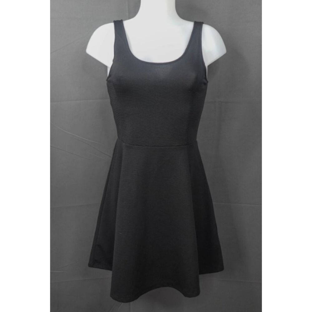 DIVIDED Women's Dress 8 Black Skater Fit Flare Y2K Indie Soft Girl Grunge